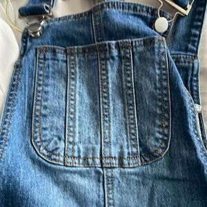 NWOT! Indigo Blue SMALL Maternity Overalls Distressed  Jeans Medium Dark Wash 🌞
